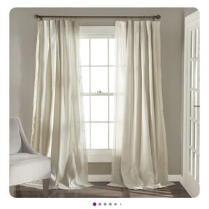 Elegant Cream Curtains with Lace Border